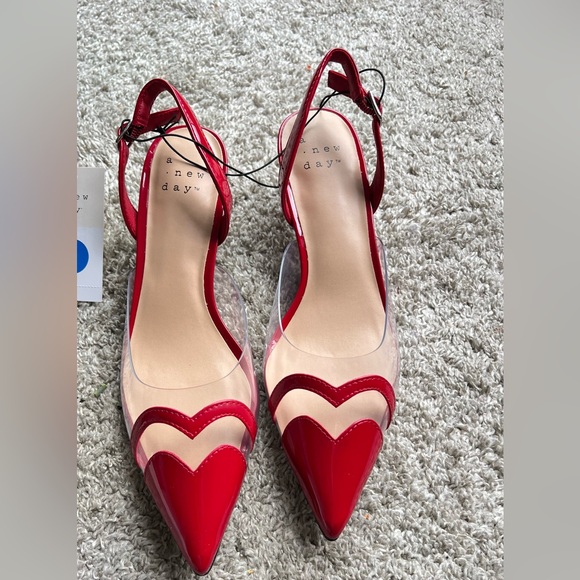 a new day Shoes - A New Day Red Heart Pointed Heels
